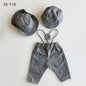 Newborn Boy Photo Outfit – Romper, Hat & Suspenders Set