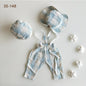 Newborn Boy Photo Outfit – Romper, Hat & Suspenders Set