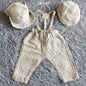 Newborn Boy Photo Outfit – Romper, Hat & Suspenders Set