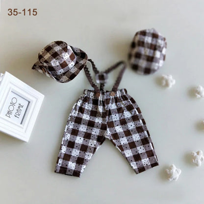 Newborn Boy Photo Outfit – Romper, Hat & Suspenders Set