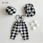 Newborn Boy Photo Outfit – Romper, Hat & Suspenders Set