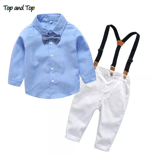 Conjunto Elegante con Tirantes y Corbatín para Niño