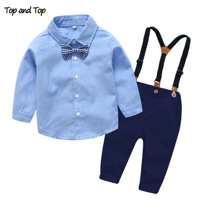 Conjunto Elegante con Tirantes y Corbatín para Niño
