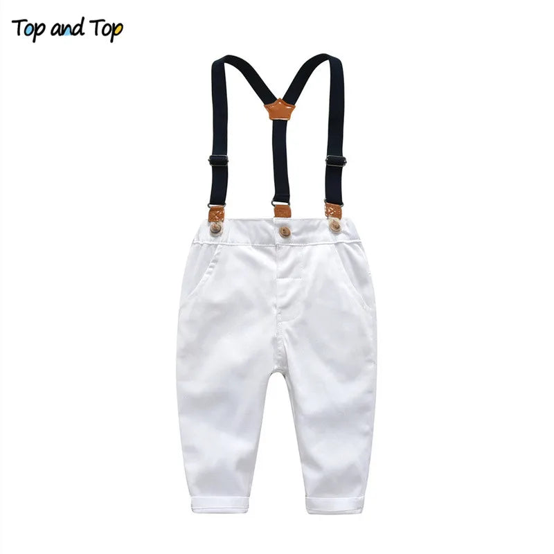 Conjunto Elegante con Tirantes y Corbatín para Niño