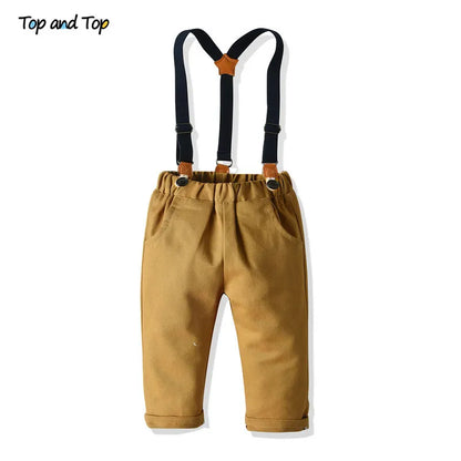 Top and Top Baby Boy Gentleman Outfit – 3-Piece Plaid Vest Set for 0–6Y