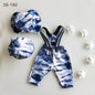 Newborn Boy Photo Outfit – Romper, Hat & Suspenders Set