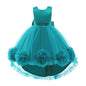 Dressy Daisy Toddler Girls Special Occasion Wedding Flower Girl Dress Fancy High Low Pageant Ball Gown Size 3T 4T Teal Green