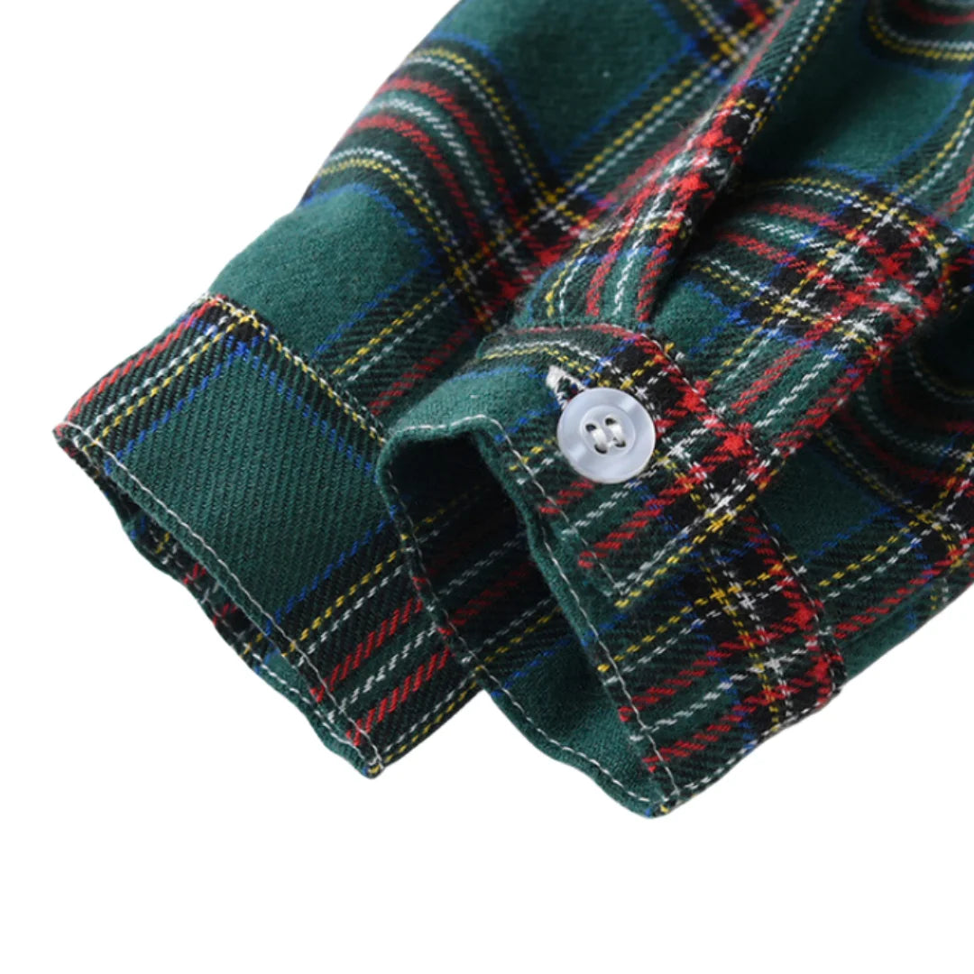 Toddler Boy Christmas Clothing Set – Dress Shirt & Suspender Pants
