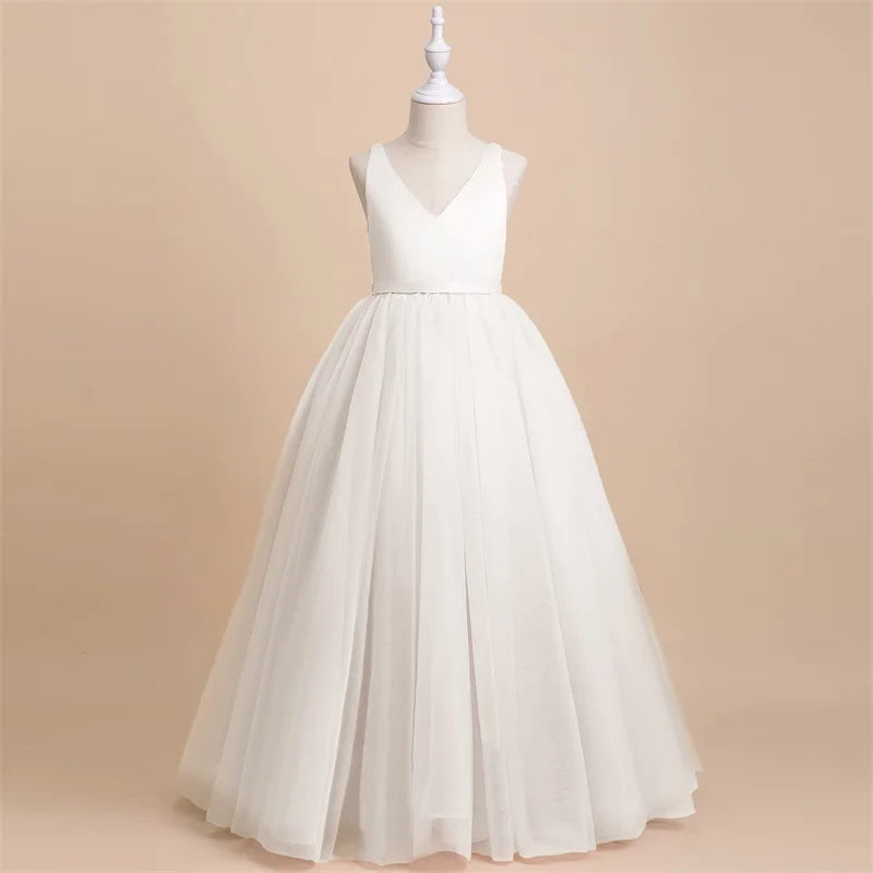 Vestido de Ceremonia para Niña con Lazo Grande