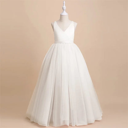 Vestido de Ceremonia para Niña con Lazo Grande