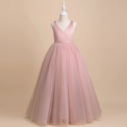 Vestido de Ceremonia para Niña con Lazo Grande
