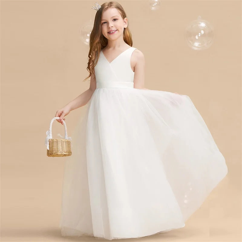 Vestido de Ceremonia para Niña con Lazo Grande