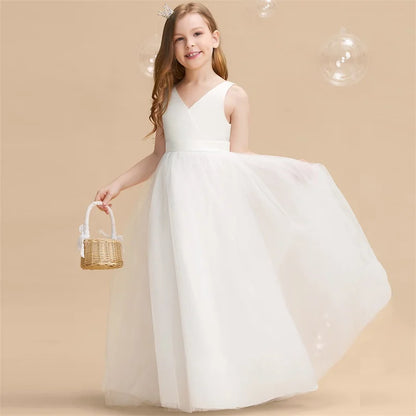 Vestido de Ceremonia para Niña con Lazo Grande
