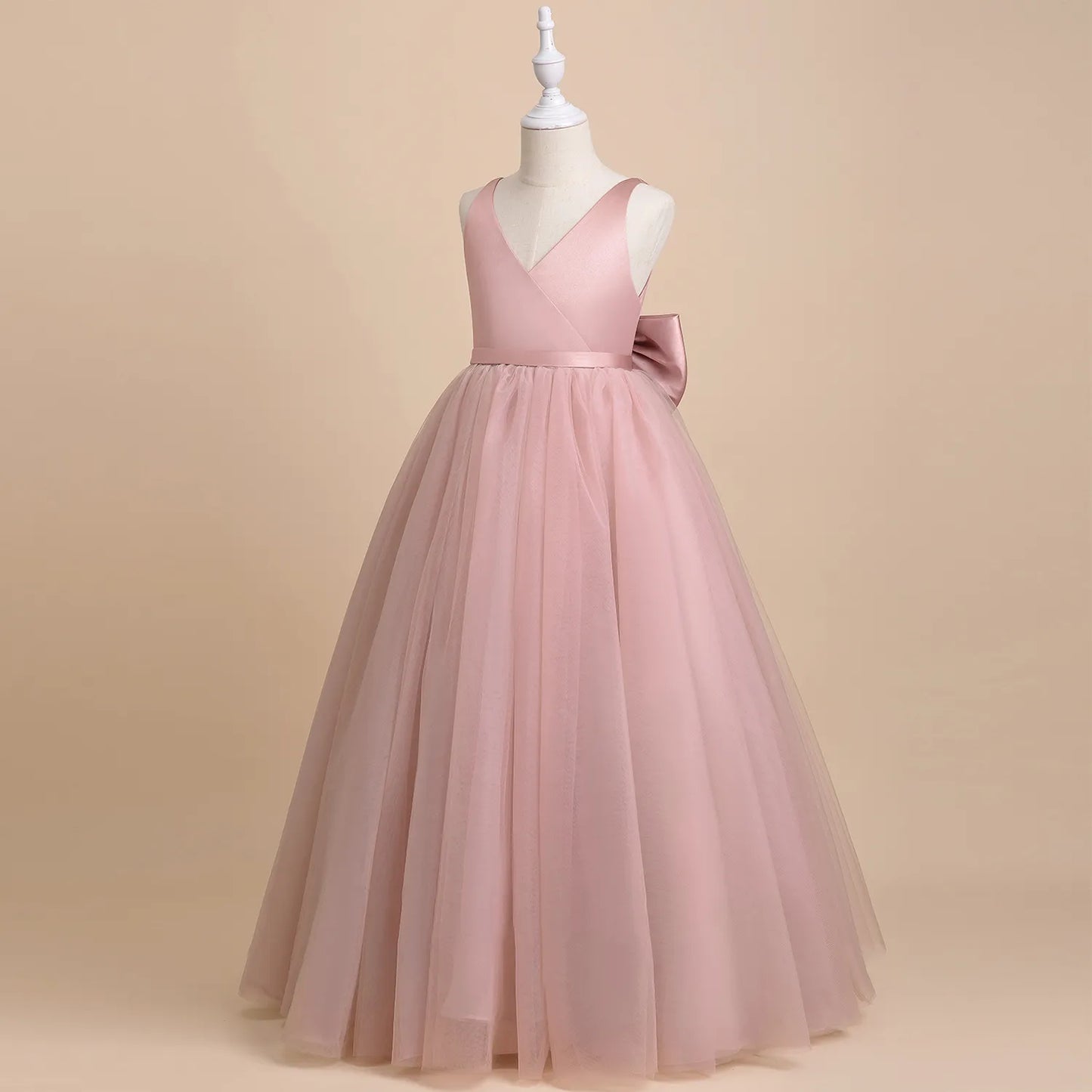 Vestido de Ceremonia para Niña con Lazo Grande