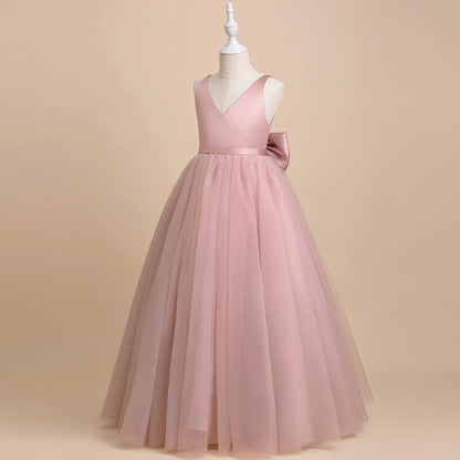 Vestido de Ceremonia para Niña con Lazo Grande