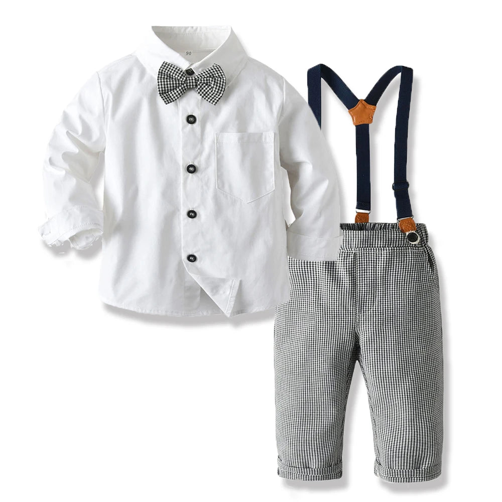 Top and Top Baby Boy Gentleman Outfit – 3-Piece Plaid Vest Set for 0–6Y